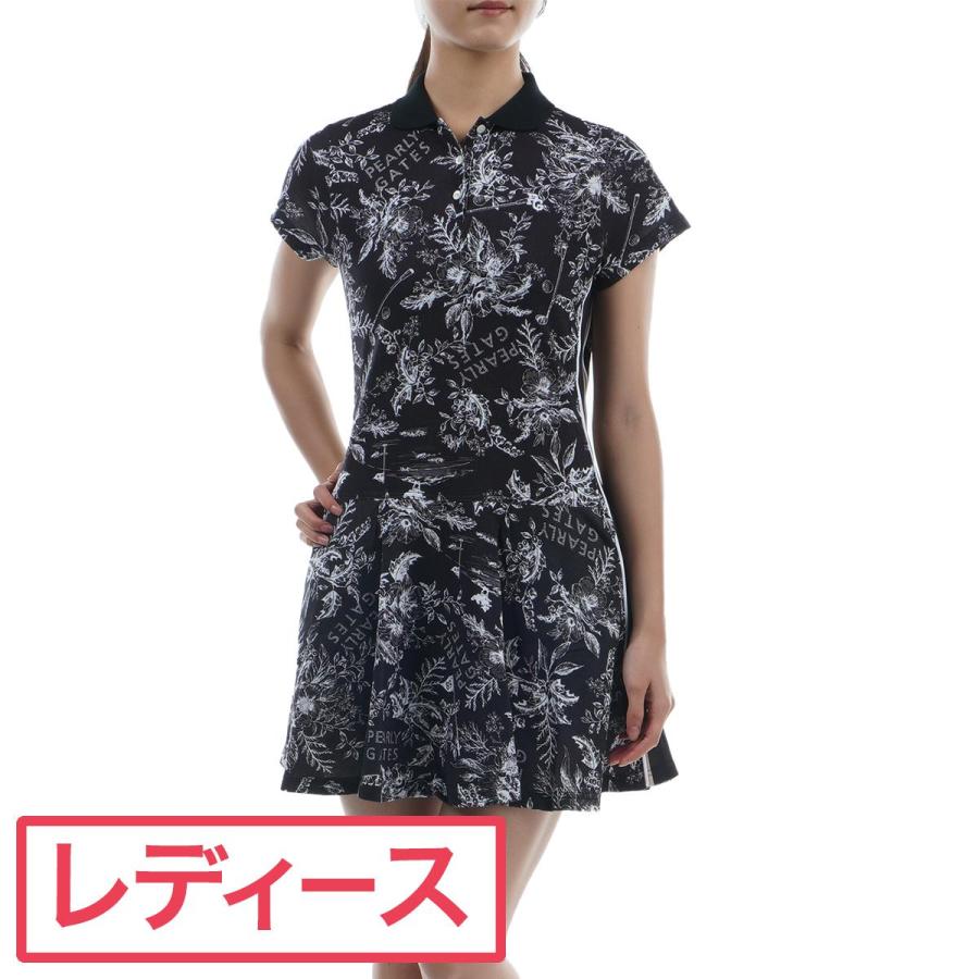 パーリーゲイツ PEARLY GATES 鹿の子 花柄 ワンピース レディス