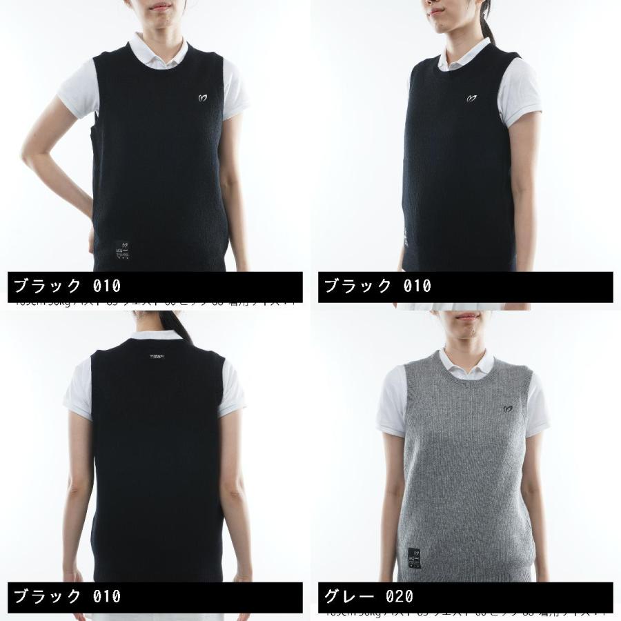 MIEKO UESAKO ミエコウエサコ ニットベスト グレー系 40 ゴルフウェア