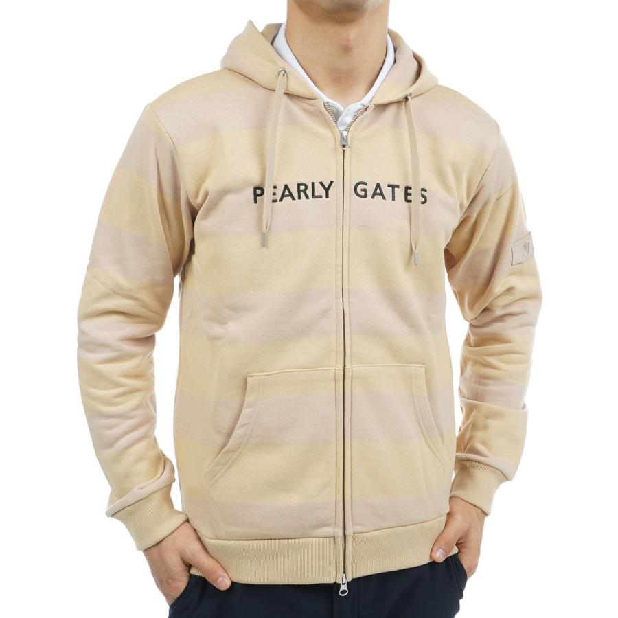 パーリーゲイツ PEARLY GATES 裏毛シャドーボーダーパーカー 