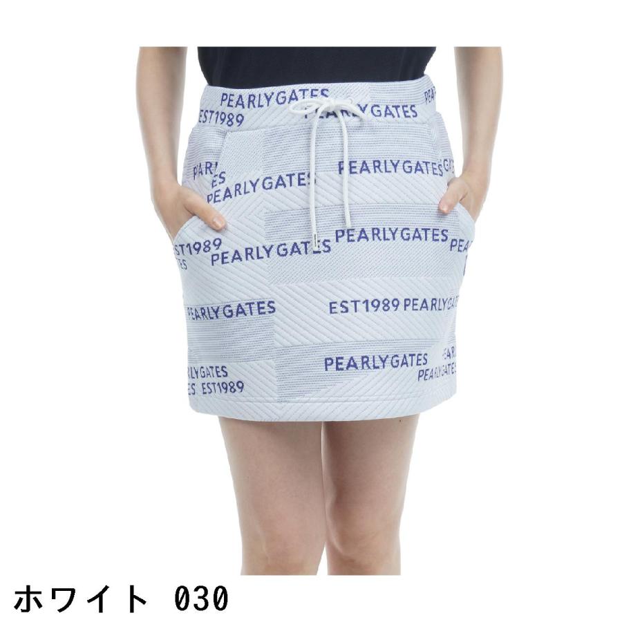 パーリーゲイツレディース パッチワークパフブリスタースカート ＜ロゴ柄＞サイズ1 PEARLY GATES パーリーゲイツ パッチワークパフブリスター ロゴ
