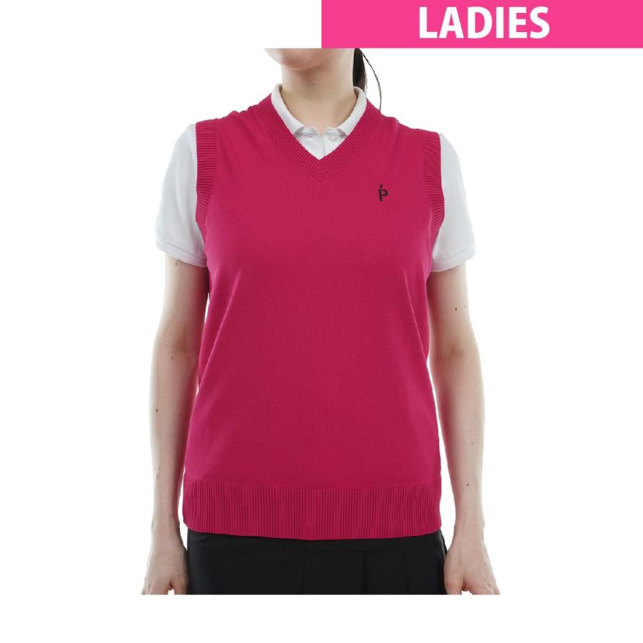 パーリーゲイツPEARLY GATES Vネックニットベスト赤5定価28600円