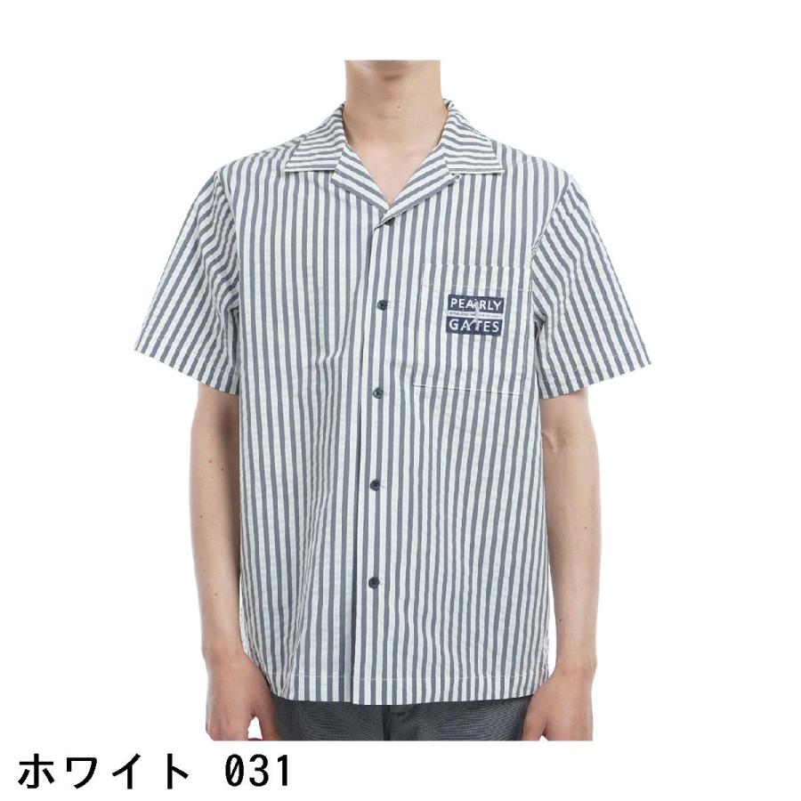 パーリーゲイツ PEARLY GATES サッカーストレッチ ストライプ柄 半袖  