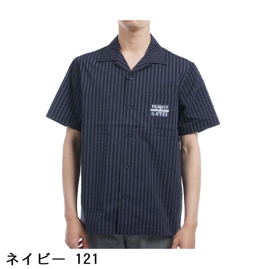 パーリーゲイツ PEARLY GATES サッカーストレッチ ストライプ柄 半袖  