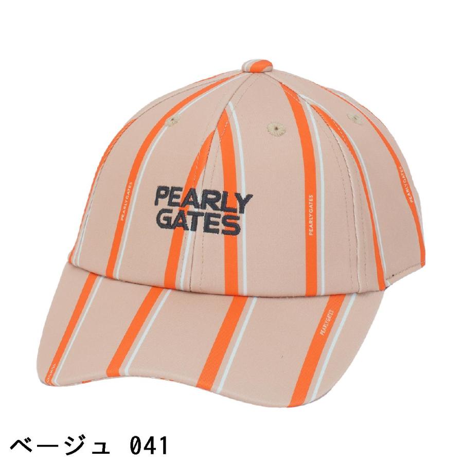 PEARLY GATES（パーリーゲイツ） リボンストライプ柄キャップ : PEARLY