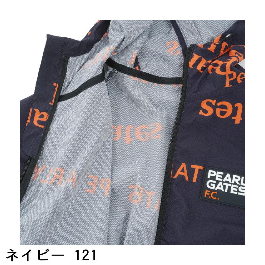 パーリーゲイツ ストレッチヘリンボーン セリフロゴ柄プリントフルジップブルゾン PEARLY GATES（パーリーゲイツ） ストレッチヘリンボーン セリフロゴ柄