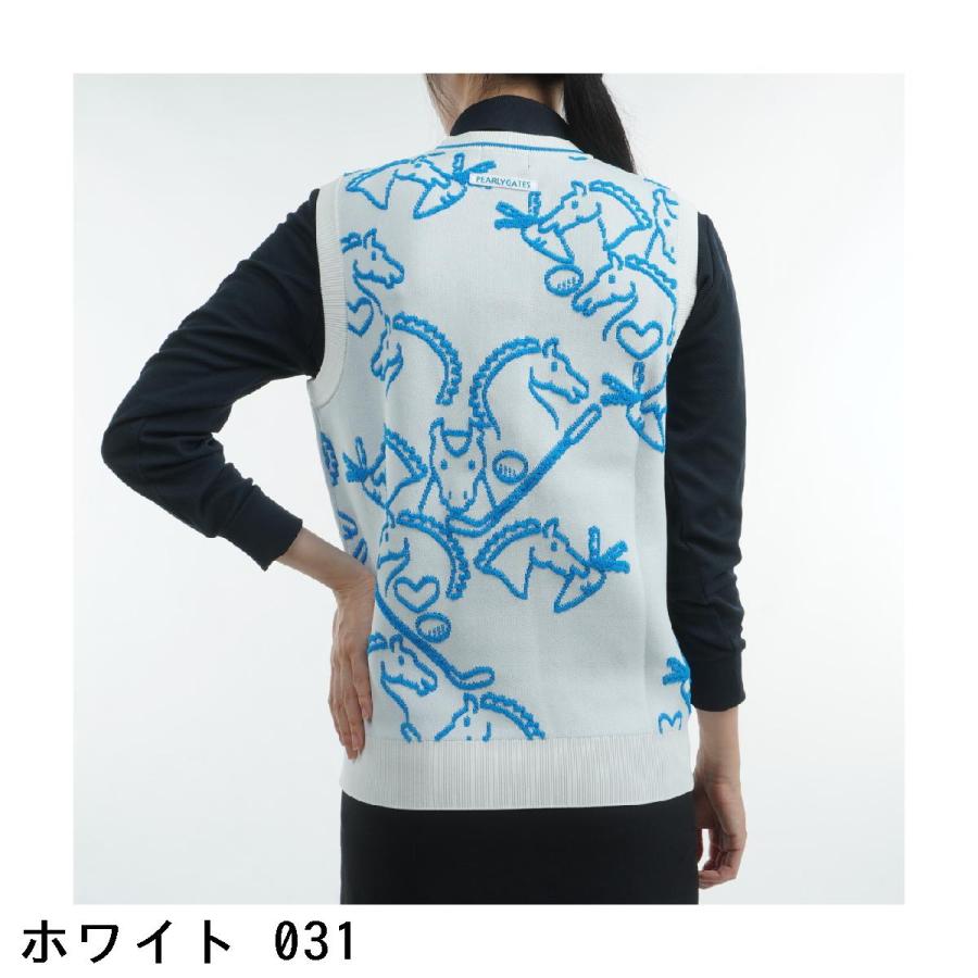PEARLY GATES パーリーゲイツ ローカルポリ 線画馬柄ニット PEARLY GATES パーリーゲイツ ローカルポリ 線画馬柄ニット
