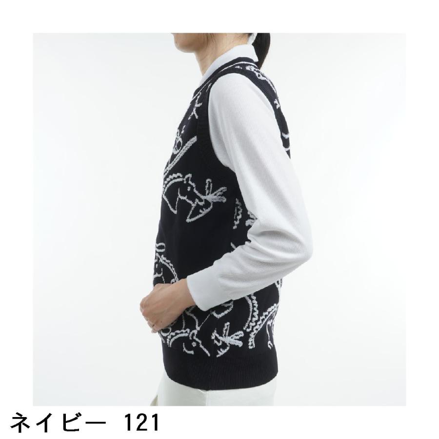 PEARLY GATES パーリーゲイツ ローカルポリ 線画馬柄ニット PEARLY GATES パーリーゲイツ ローカルポリ 線画馬柄ニット