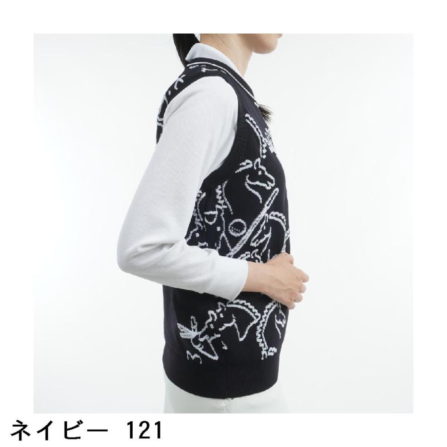 PEARLY GATES パーリーゲイツ ローカルポリ 線画馬柄ニット PEARLY GATES パーリーゲイツ ローカルポリ 線画馬柄ニット