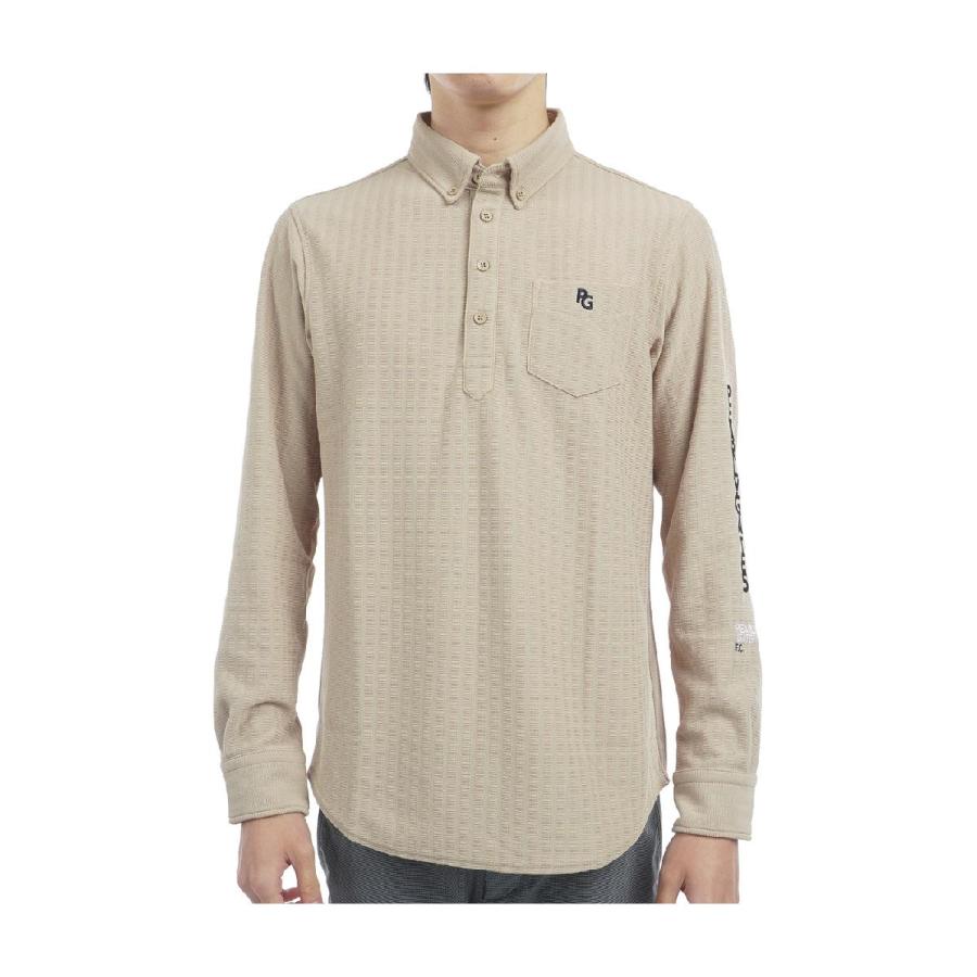 パーリーゲイツ PEARLY GATES 組織差鹿の子ボーダー長袖ポロシャツ  