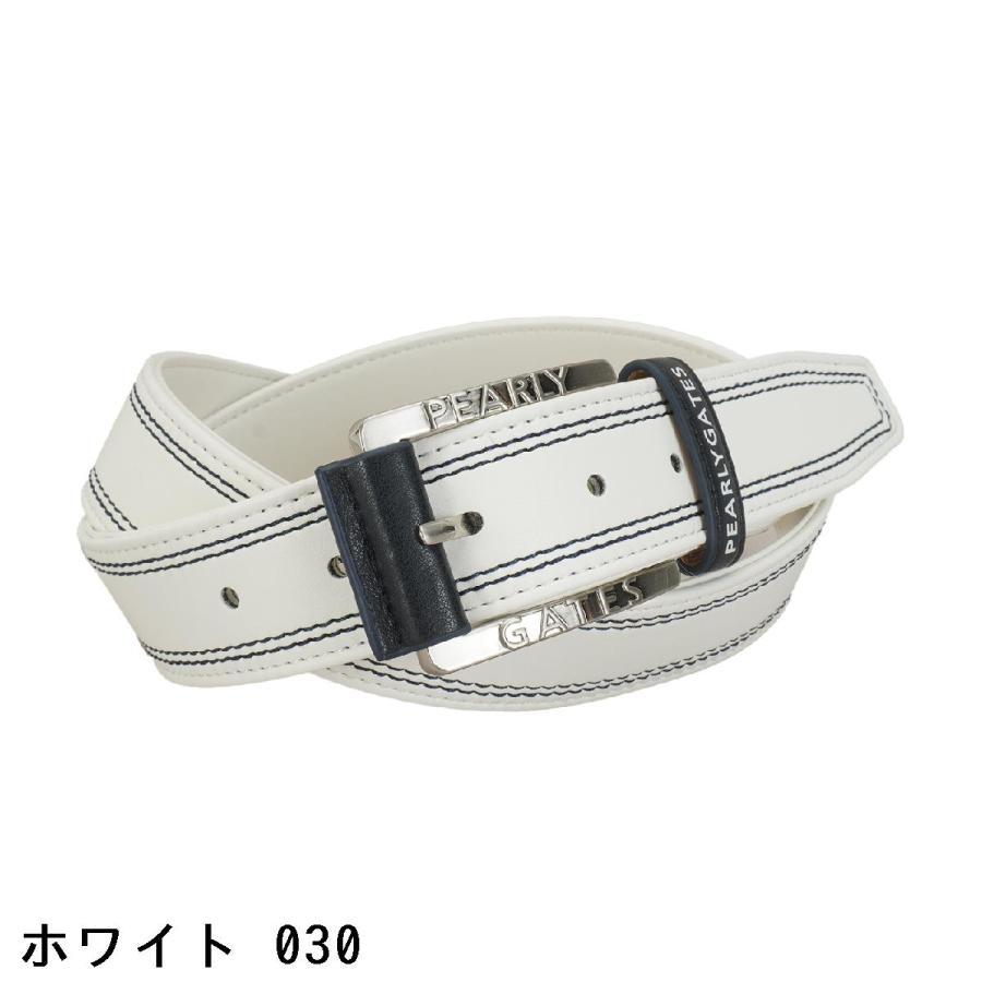 パーリーゲイツ 2025年モデル Wステッチストレッチレザーベルト ホワイト PEARLY GATES パーリーゲイツ Wステッチストレッチレザーベルト