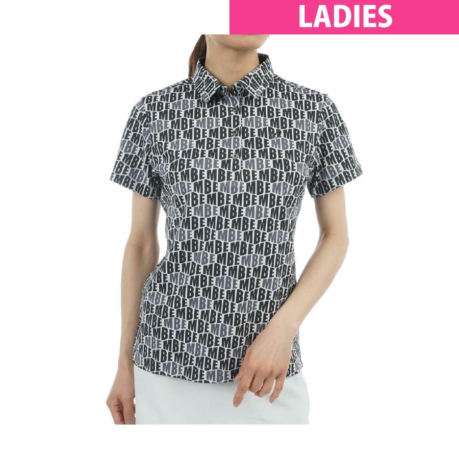 MBE レディースポロシャツ ジャガード織 ダークグレー L【未使用に近い】 MASTER BUNNY EDITION マスターバニーエディション MBE