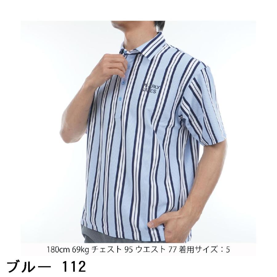 PEARLY GATES パーリーゲイツ 切替ボーダー 縦ストライプ使い PEARLY GATES パーリーゲイツ 切替ボーダー 縦ストライプ使い