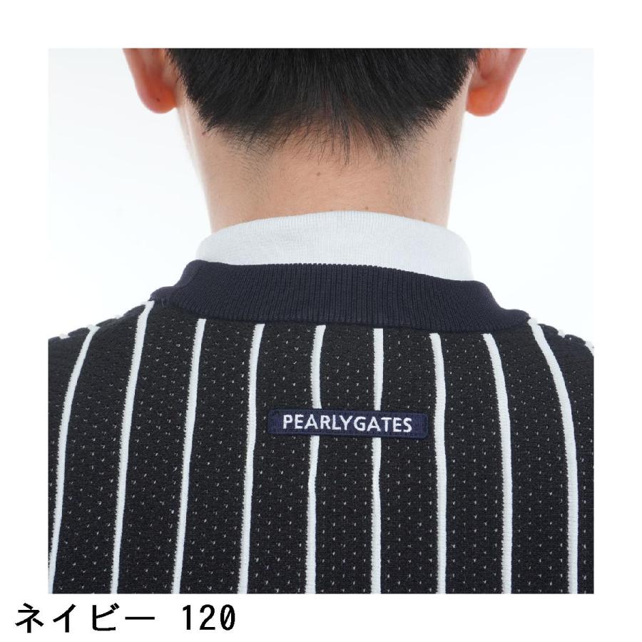 PEARLY GATES パーリーゲイツ ストライプ 丸首セーター : PEARLY GATES