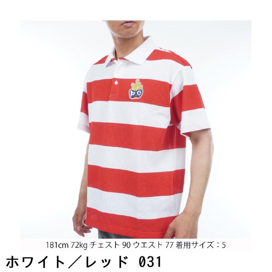 PEARLY GATES（パーリーゲイツ） 切替ボーダー 半袖ポロシャツ 