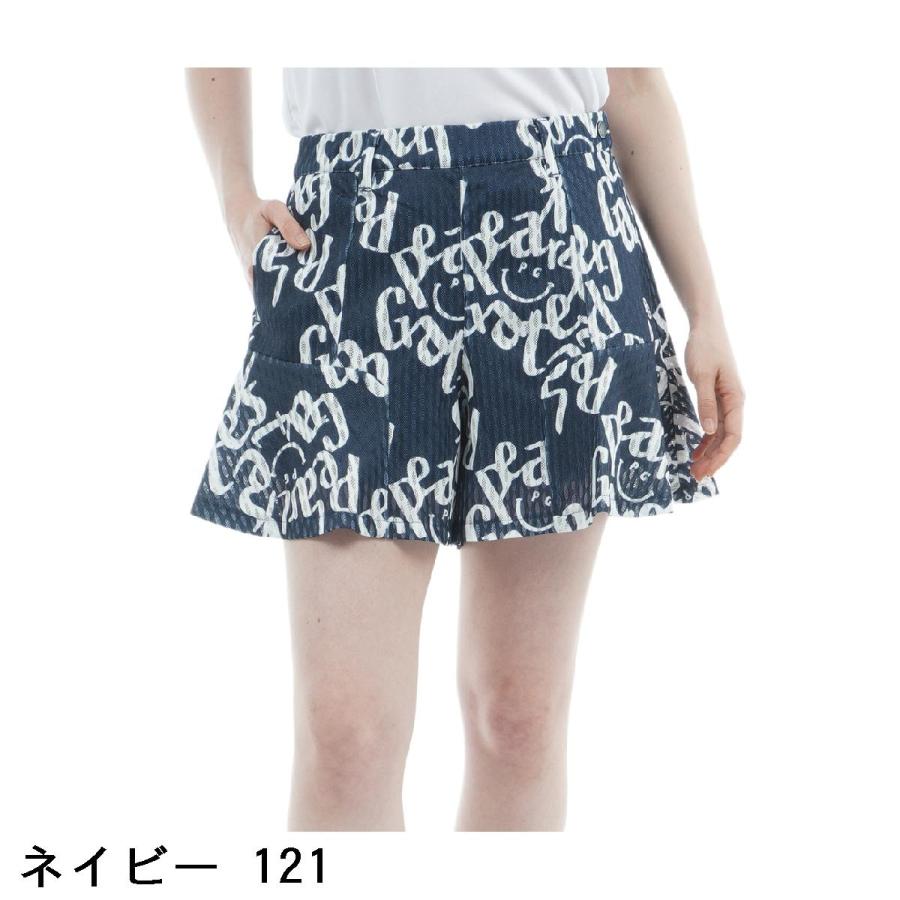 パーリーゲイツ PEARLY GATES メッシュ ベジタブルロゴ柄 ショートパンツ レディスの画像