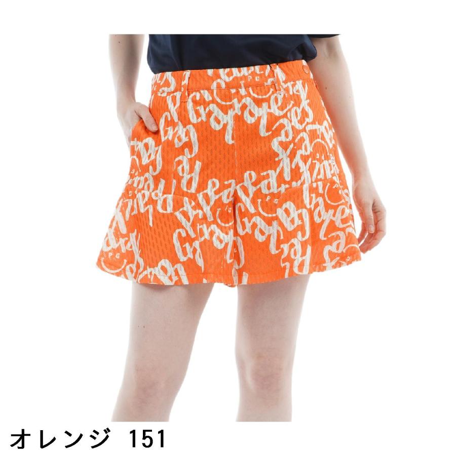 パーリーゲイツ PEARLY GATES メッシュ ベジタブルロゴ柄 ショートパンツ レディスの画像