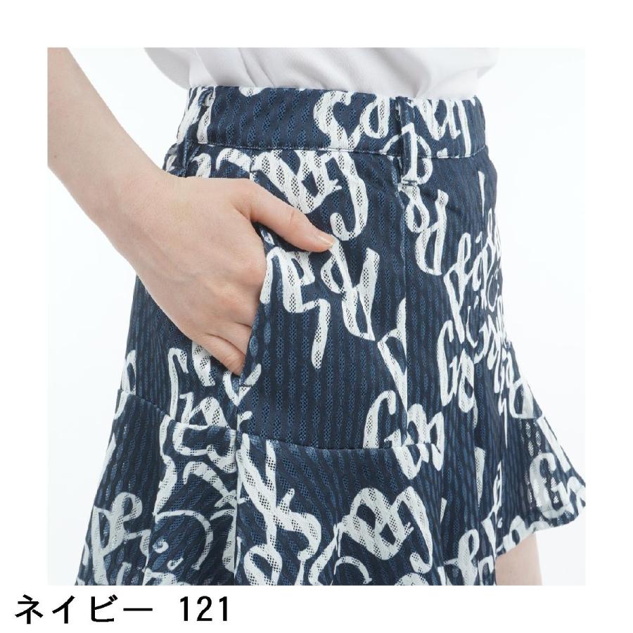 パーリーゲイツ PEARLY GATES メッシュ ベジタブルロゴ柄 ショートパンツ レディスの画像