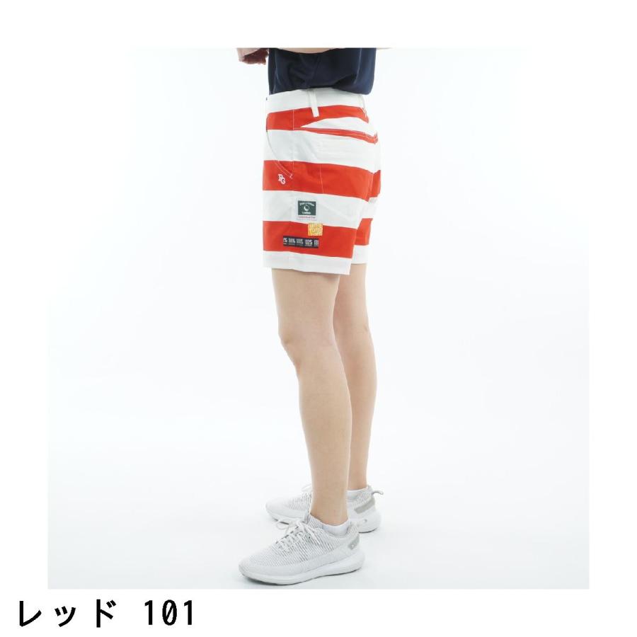 パーリーゲイツ PEARLY GATES ストレッチドビー ボーダープリント ショートパンツ レディスの画像