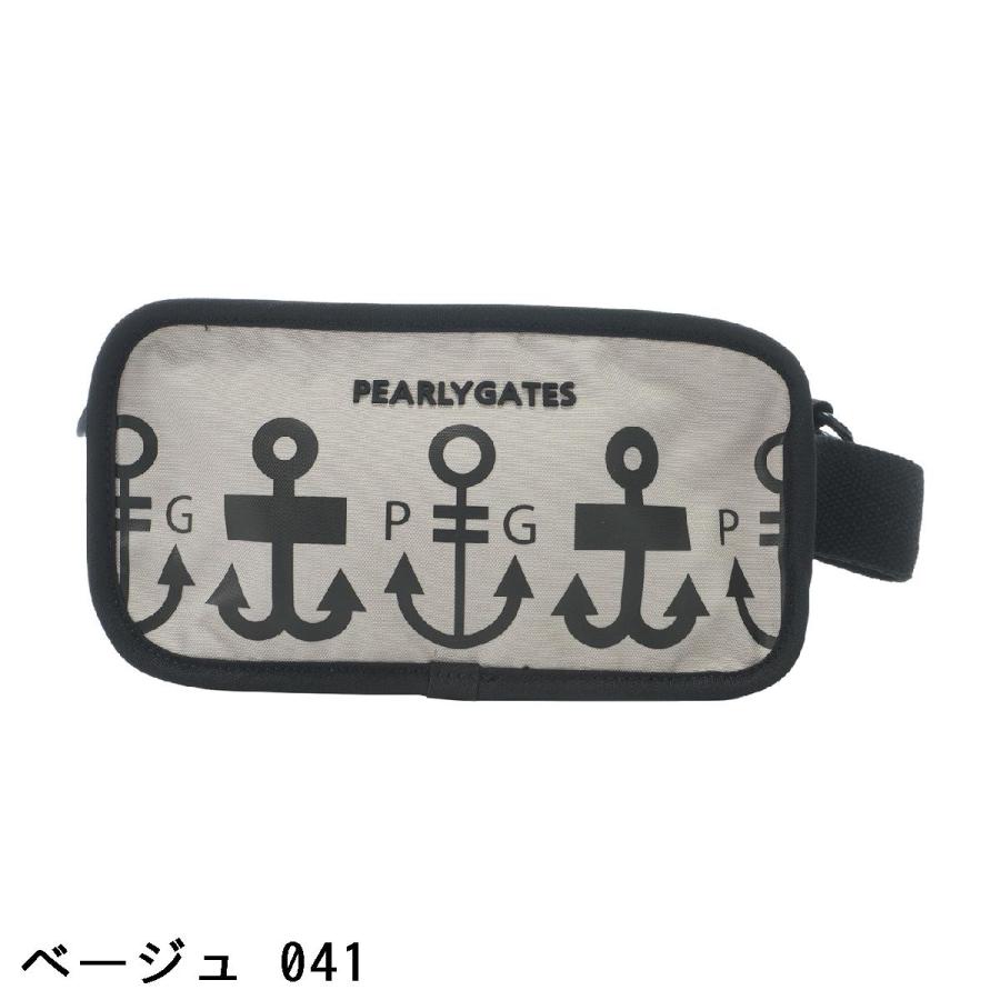 PEARLY GATES（パーリーゲイツ） ロゴアンカー柄 マルチラウンドポーチ