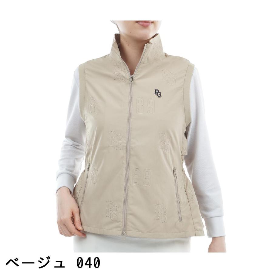 PEARLY GATES（パーリーゲイツ） ロゴ柄刺繍布帛ベスト レディス