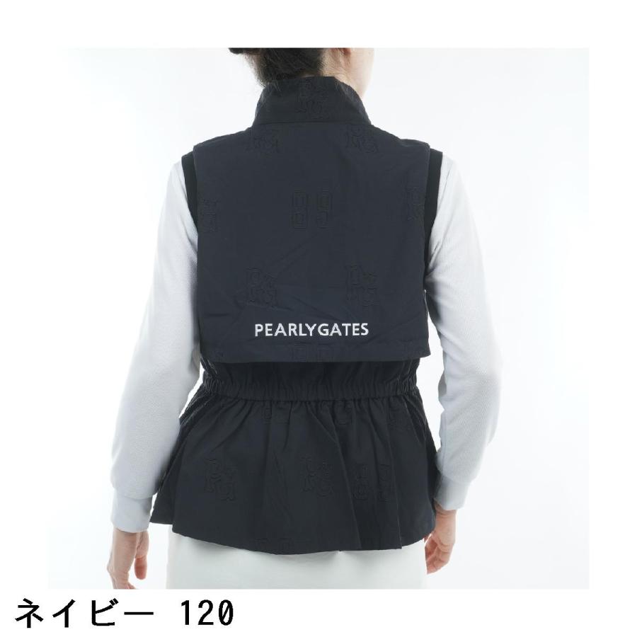 PEARLY GATES（パーリーゲイツ） ロゴ柄刺繍布帛ベスト レディス