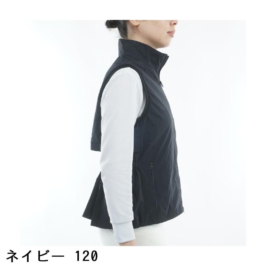 PEARLY GATES（パーリーゲイツ） ロゴ柄刺繍布帛ベスト レディス