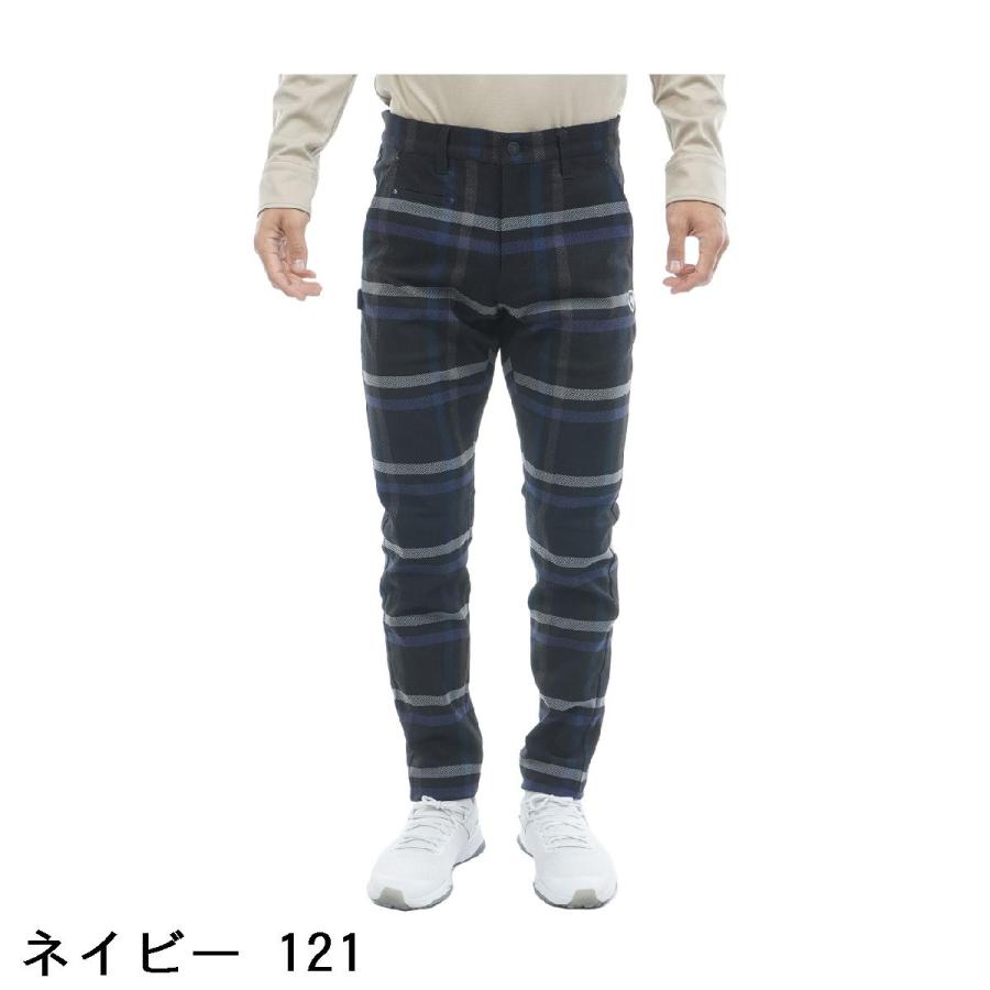 美品 パーリーゲイツ コットン ストレッチ カルゼ チェック ロゴ パンツ PEARLY GATES パーリーゲイツ ストレッチカルゼ チェック柄