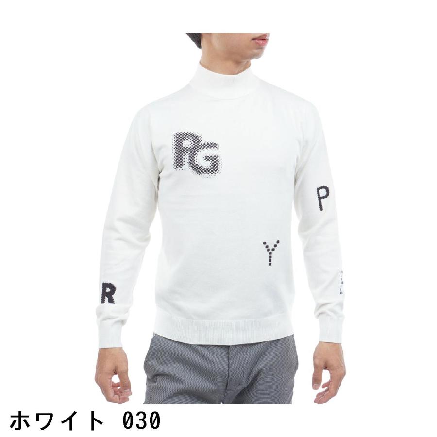 【美品】PEARLY GATES カシミヤタッチコットンハイネックニット 白 PEARLY GATES（パーリーゲイツ） 部分ジャカード カシミヤタッチ