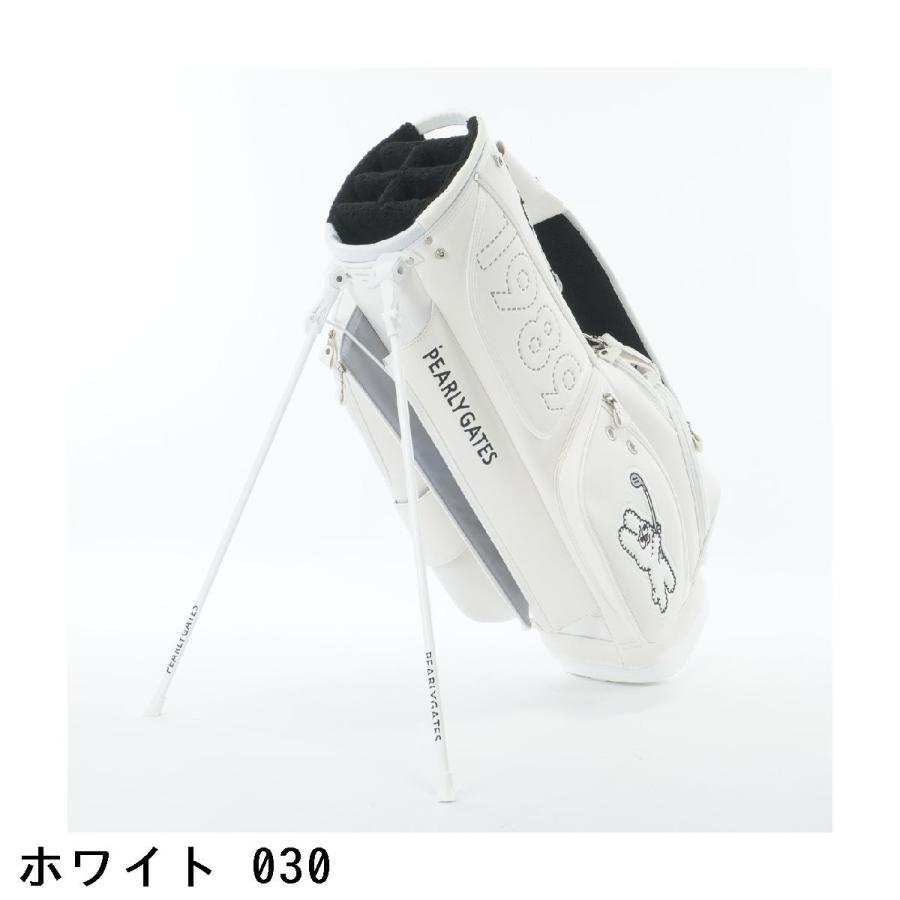 PEARLY GATES パーリーゲイツ セルフスタンド バッグ ホワイト PEARLY GATES（パーリーゲイツ） ロゴワッペンスタンドキャディバッグ