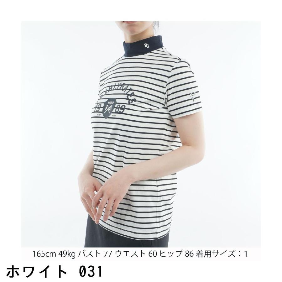 PEARLY GATES（パーリーゲイツ） ボーダー柄 ベア鹿の子 モックネック