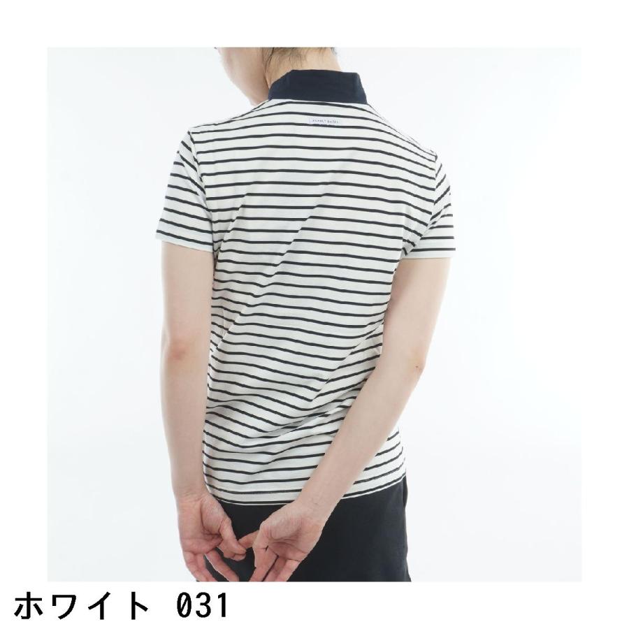 PEARLY GATES（パーリーゲイツ） ボーダー柄 ベア鹿の子 モックネック