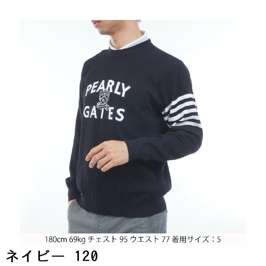 PEARLY GATES（パーリーゲイツ） エンブレム プルオーバークルーネック