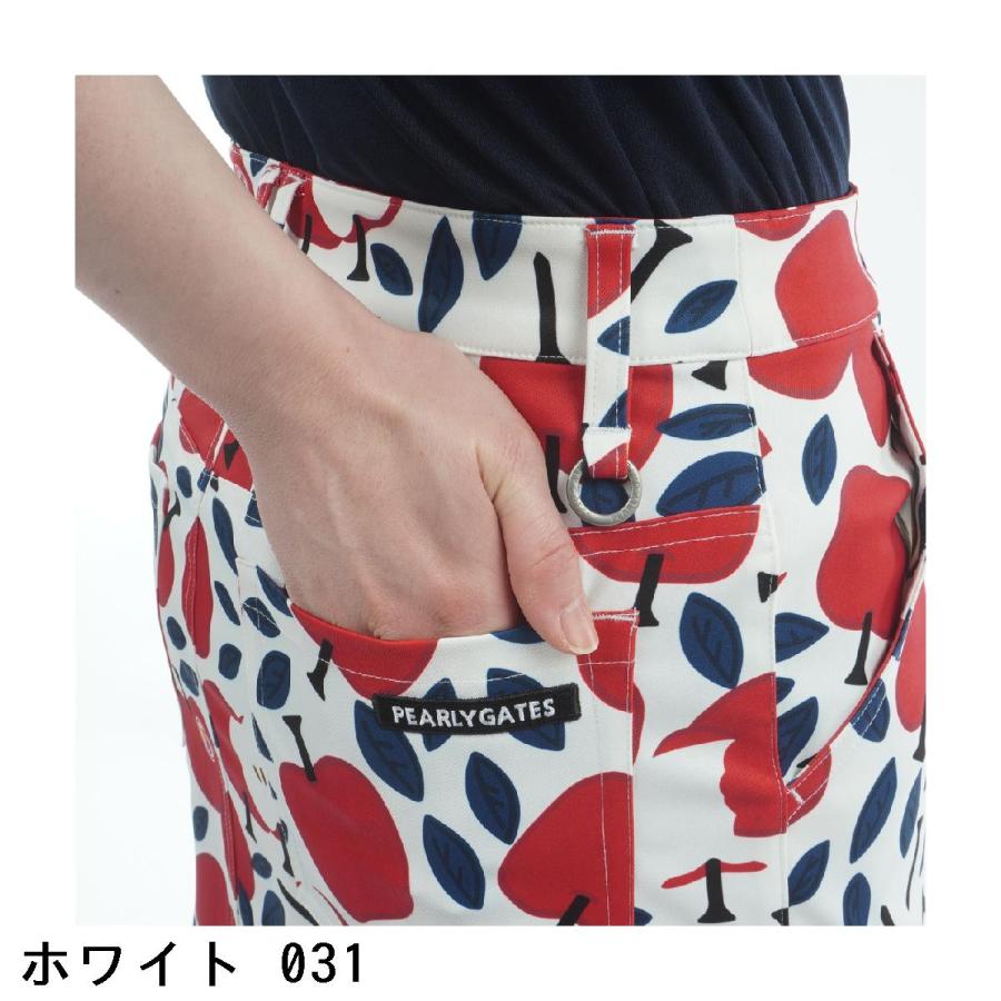 PEARLY GATES（パーリーゲイツ） りんご総柄 ストレッチ チノスカート
