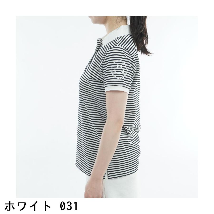 パーリーゲイツ PEARLY GATES PGisPG 鹿の子ベアボーダー 半袖ポロシャツ レディス_3