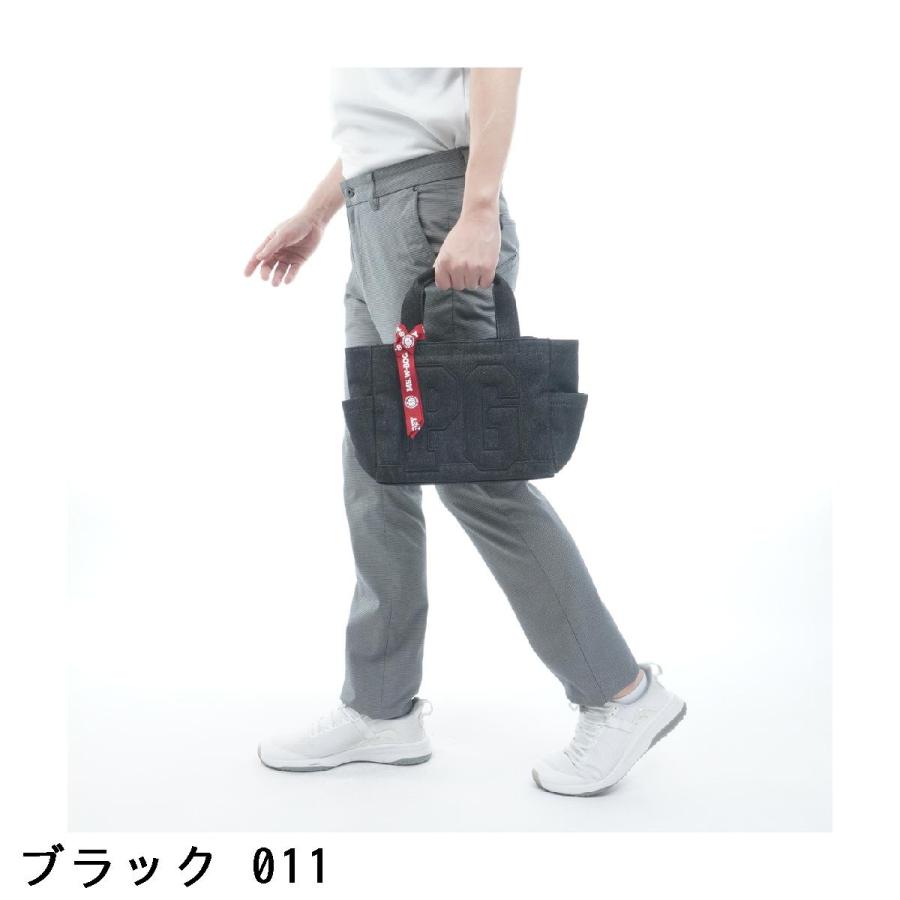 PEARLY GATES カートバッグ ブラック　ラッピングリボン付不織布袋あり PEARLY GATES（パーリーゲイツ） リボン付きカートバッグ : PEARLY