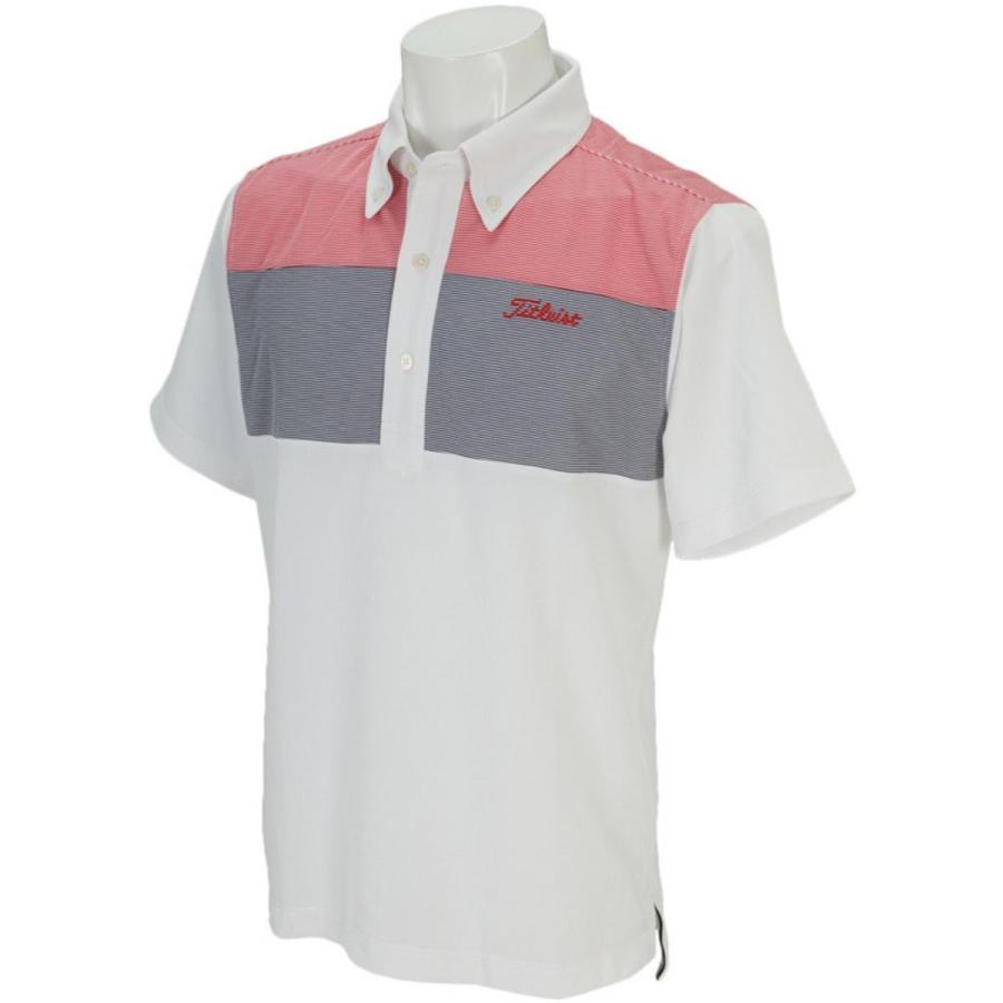 タイトリスト TITLEIST ゴルフウェア メンズ 半袖シャツポロシャツ トリコロールブロック ストレッチ半袖シャツ TSMC1513 半袖シャツポロシャツ