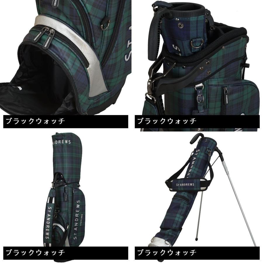 ST ANDREWS ゴルフバッグ オリーブグリーン セント・アンドリュース St ANDREWS スタンドクラブケース付きキャディ