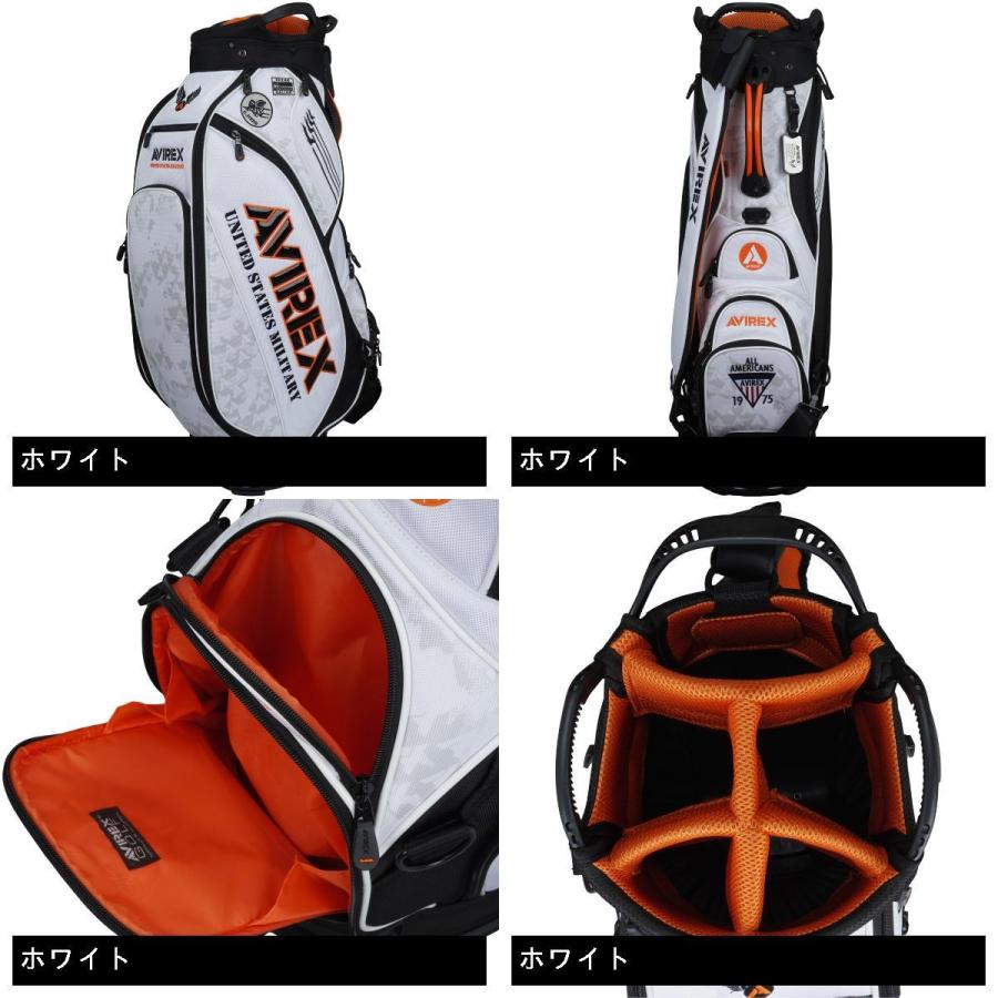 シゲ　　　AVIREX キャディバッグ ホワイトオレンジ アビレックス ゴルフ AVIREX GOLF プロトタイプキャディバッグ : GDO