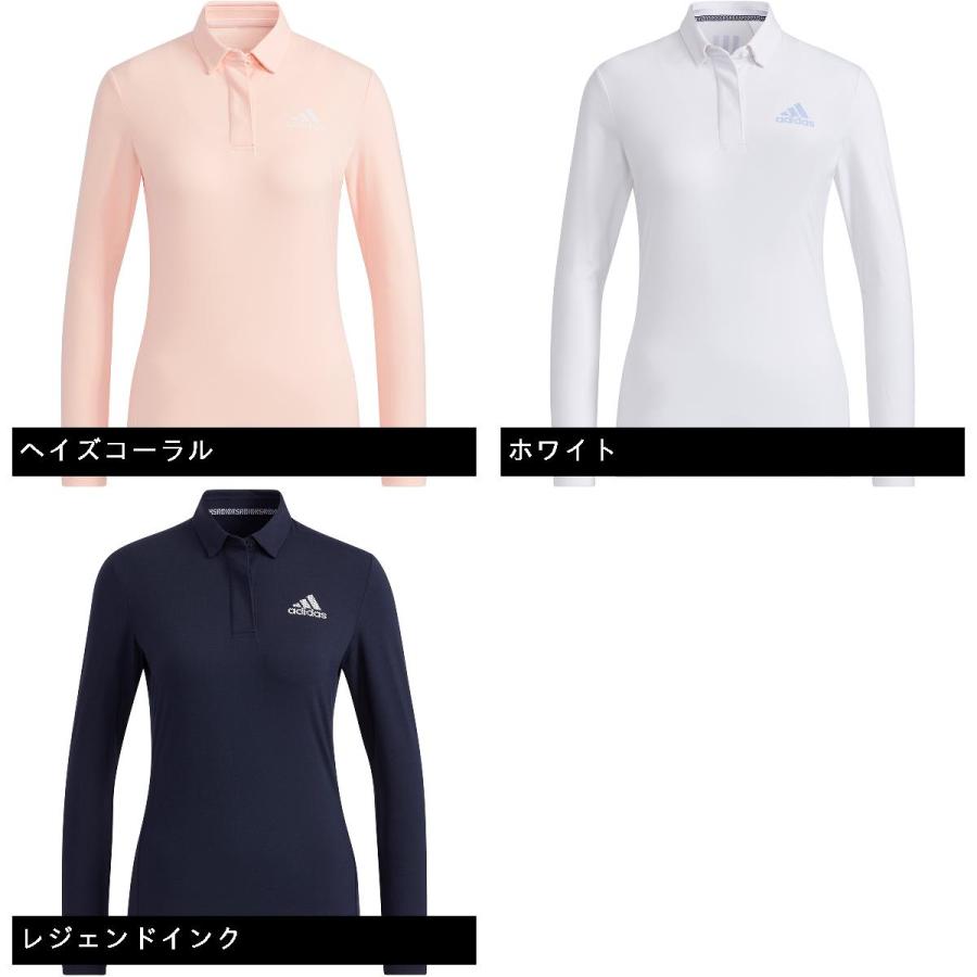 アディダス Adidas ビッグアディダスロゴ ストレッチ長袖ポロシャツ レディス｜gdoshop｜02