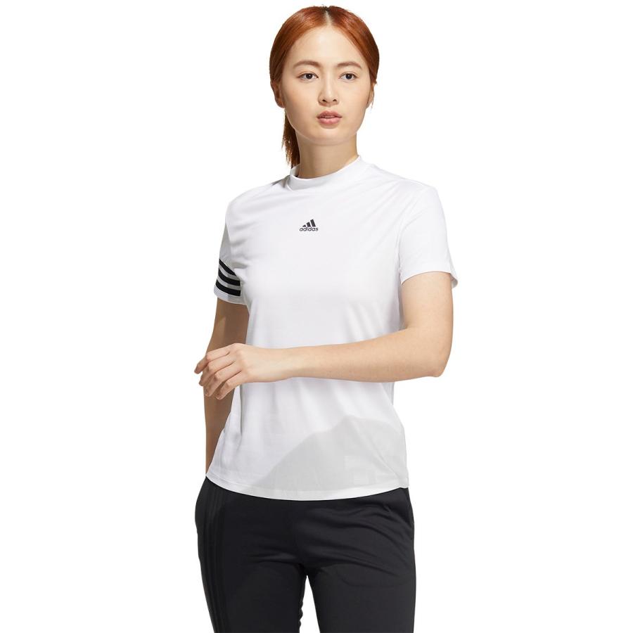 アディダス Adidas エンボスプリント 半袖モックネックシャツ レディス :0000659246:GDOゴルフショップ !店 通販 新品 アディダス ゴルフエンボスプリント 半袖モックネックシャツ ライム