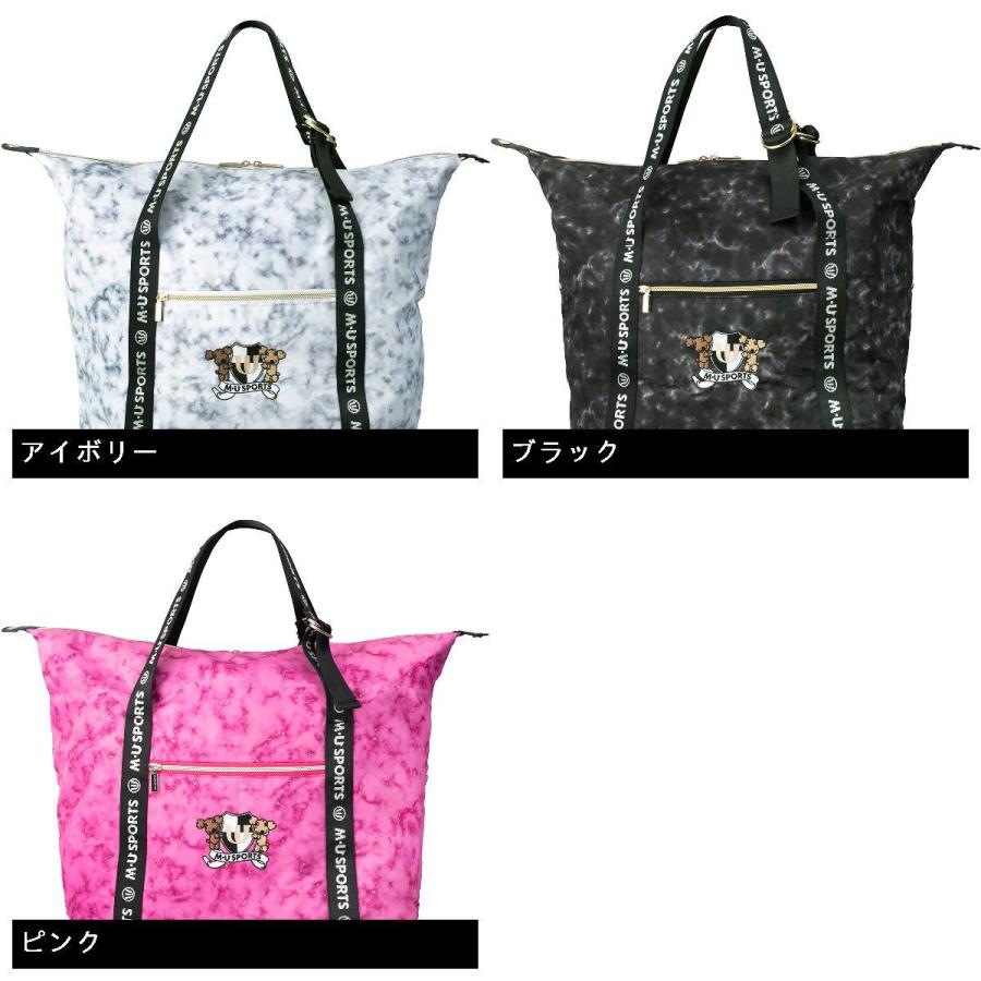 MU SPORTS 大理石柄 ゴルフボストンバッグトートバックミエコウエサコ SUUNTO MUスポーツ M.U SPORTS 大理石柄プリント 2WAYボストン