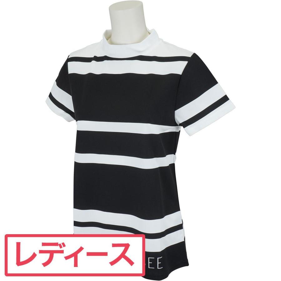 全商品オープニング価格 セシルマクビー グリーン Cecil Mcbee Green ボーダー モックネック半袖tシャツ レディス Pmajk Gov Pk