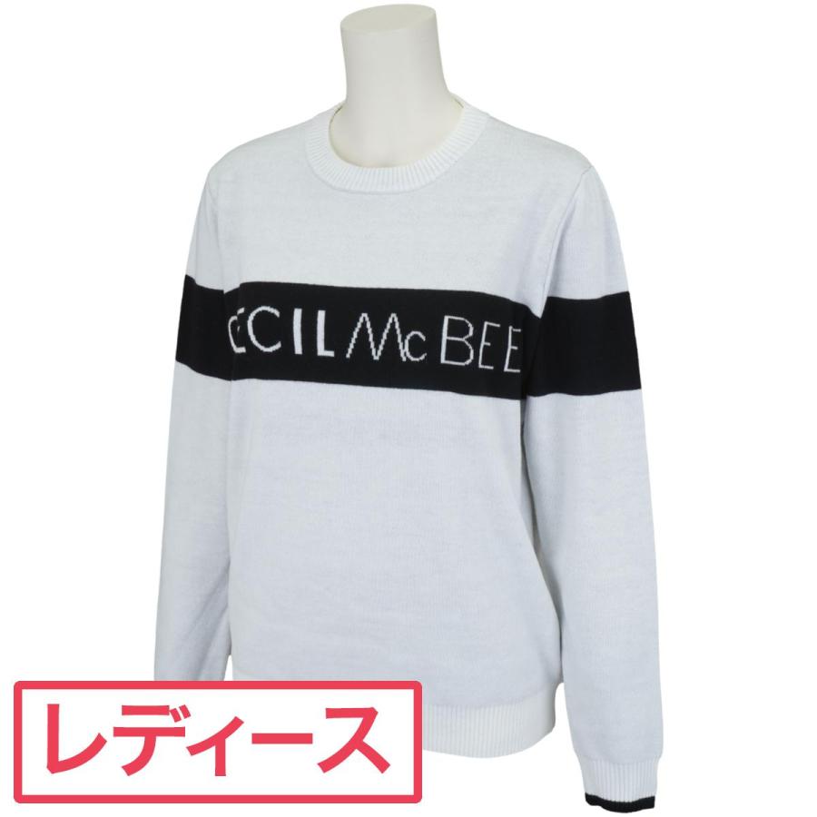 セシルマクビー グリーン CECIL McBEE green ラインロゴ クルー