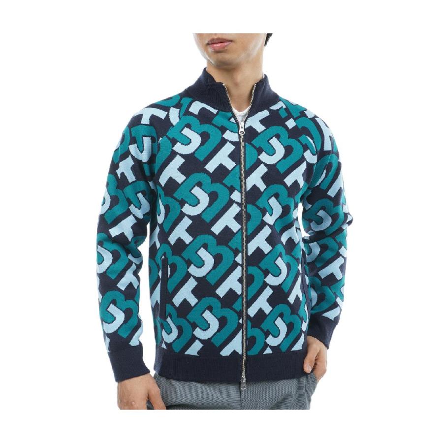 ジャックバニー Wジャガード フルジップアップニットジャケット サイズ