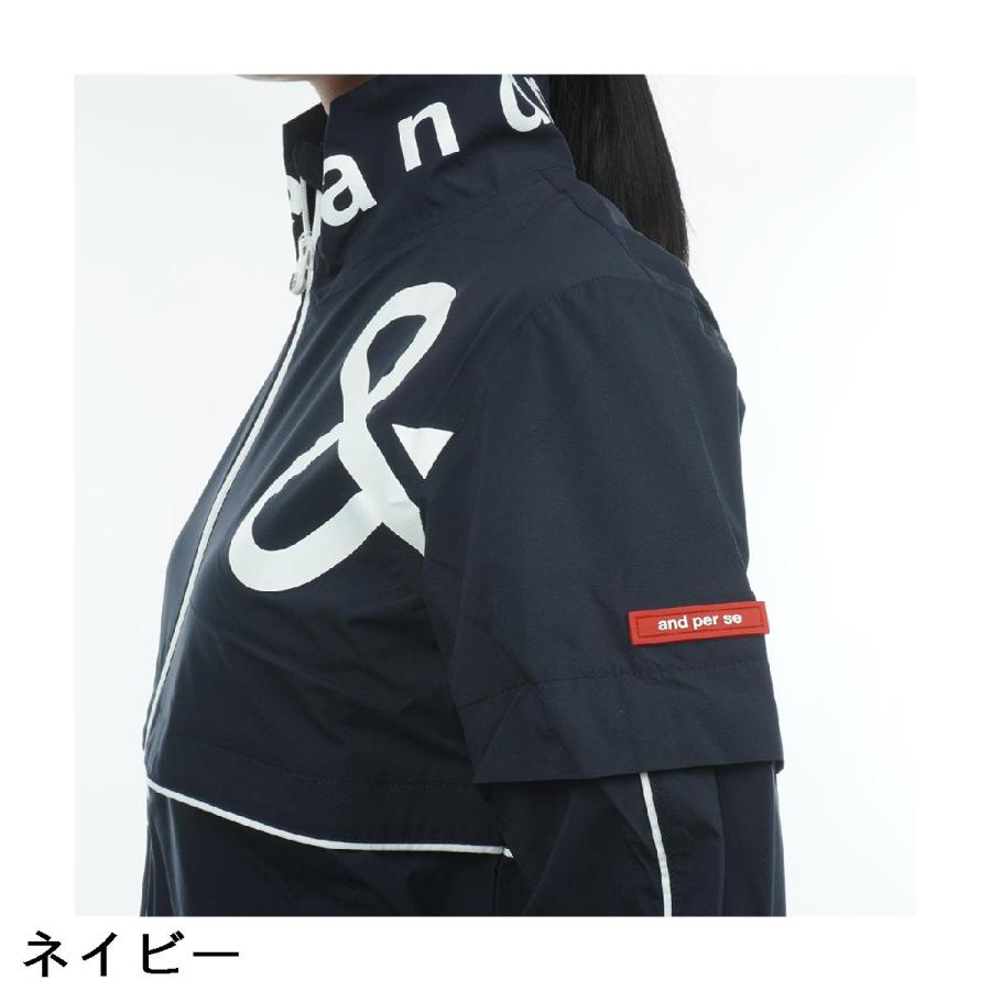 and per se（アンパスィ） ストレッチ 2WAY ライトレインブルゾン