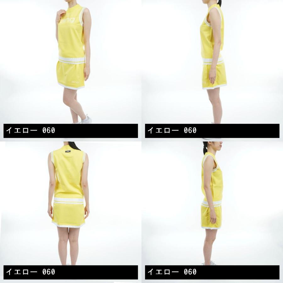 PINGニットノースリーブハイネックシャツスカート上下セットモックネック