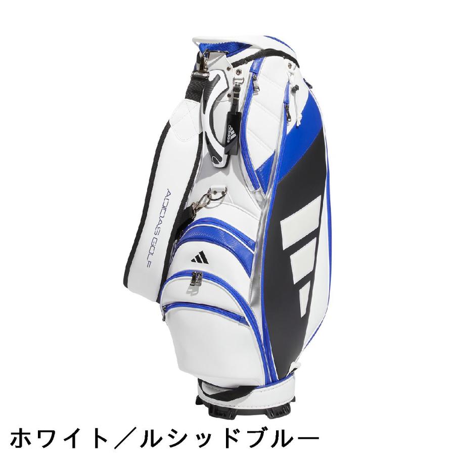 adidas キャディバッグ ホワイト/ブルー adidas（アディダス） パフォーマンスロゴ キャディバッグ : GDOゴルフ