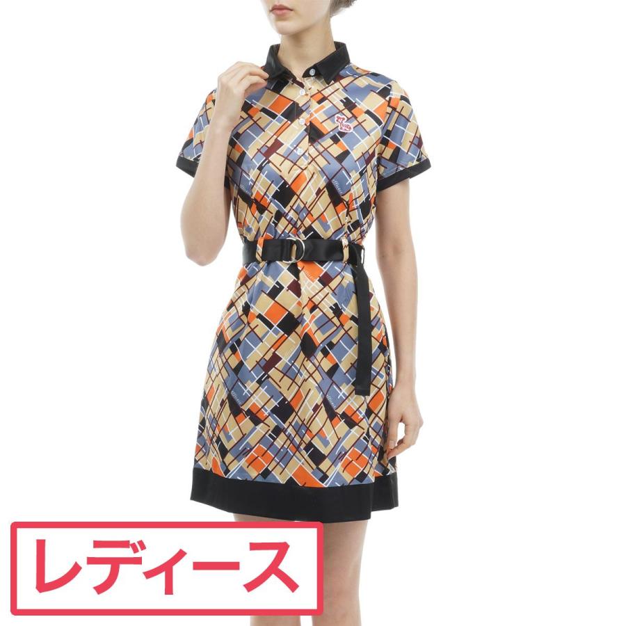 エフィカス efficace ストレッチ ランダムジオメトリックワンピース  