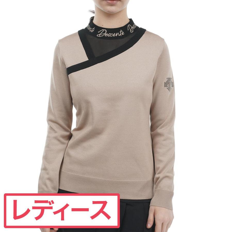 DESCENTE GOLF デサントゴルフ異素材切替ニットセーターロゴ
