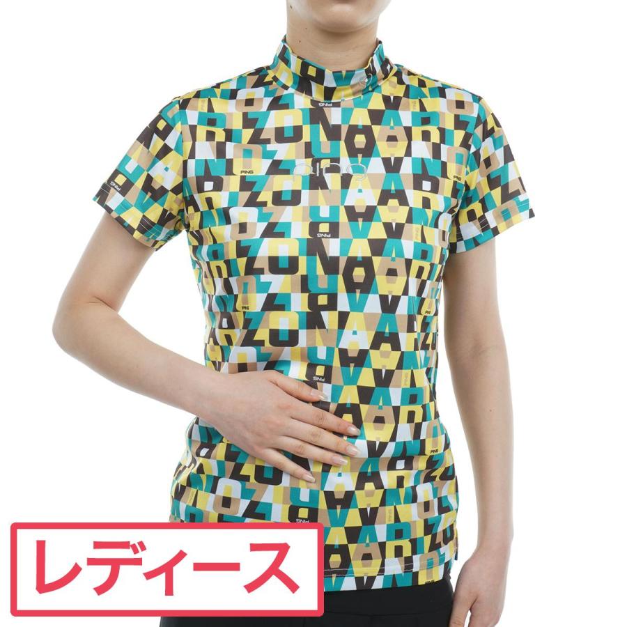 PING（ピン） クールマックス鹿の子ハイネック半袖シャツ レディス